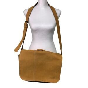 Timberland Leather Multi Pocket Magnetic Closure Crossbody Messenger Bag w Flaw